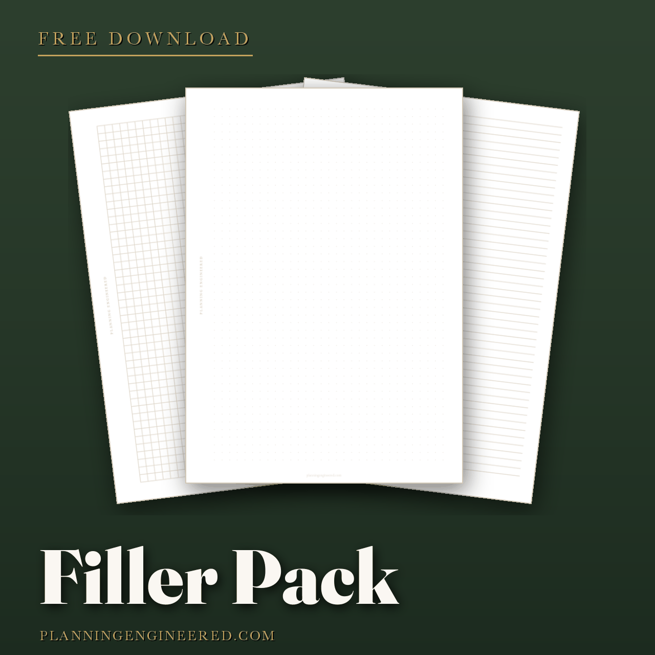 The free filler pack: dot, grid and lined pages